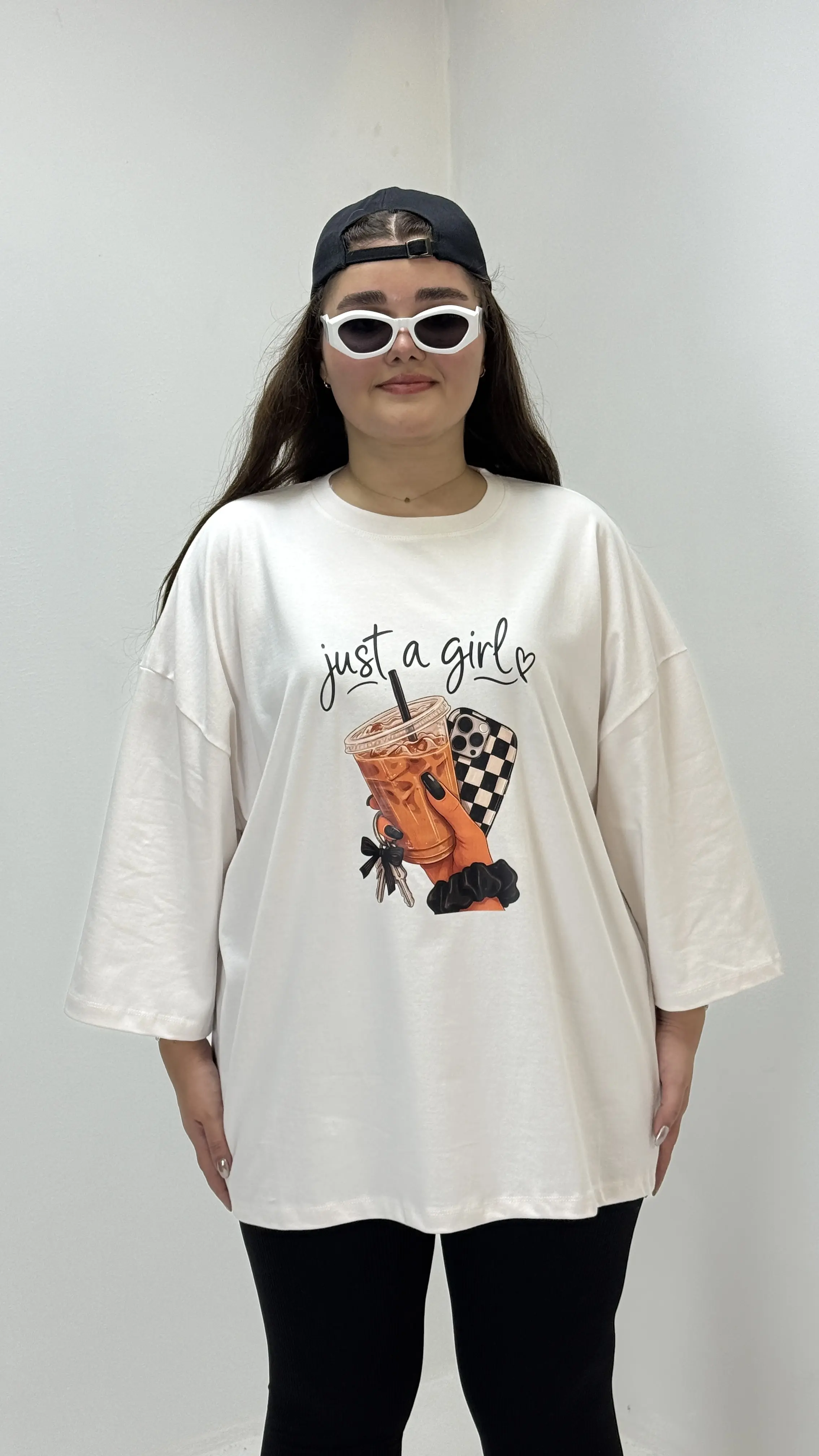 تیشرت باکسی سایزبزرگ just a girl
